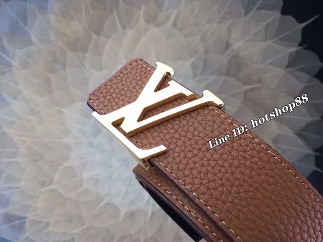 LV新款男士皮帶 路易威登荔枝紋精品腰帶  jjp2241
